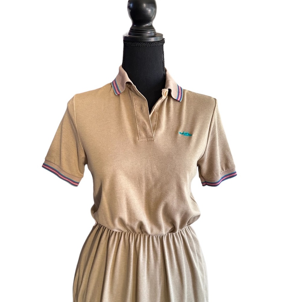 Vintage Sears Dragon decal dress. Tan size 10